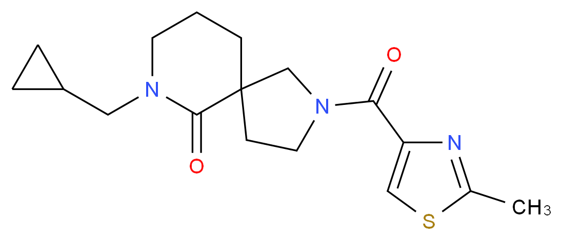 7-(cyclopropylmethyl)-2-[(2-methyl-1,3-thiazol-4-yl)carbonyl]-2,7-diazaspiro[4.5]decan-6-one_Molecular_structure_CAS_)