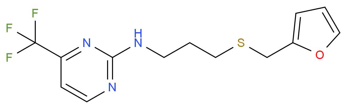 N-{3-[(2-furylmethyl)thio]propyl}-4-(trifluoromethyl)pyrimidin-2-amine_Molecular_structure_CAS_)