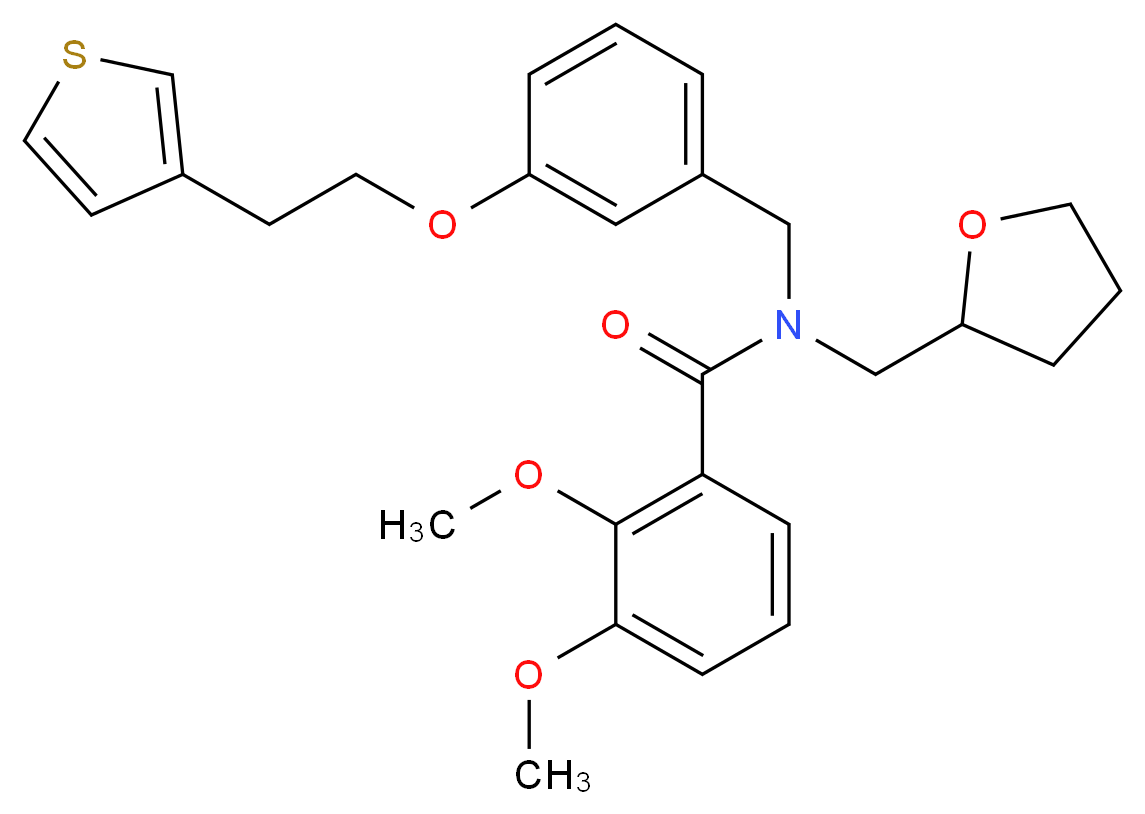 2,3-dimethoxy-N-(tetrahydro-2-furanylmethyl)-N-{3-[2-(3-thienyl)ethoxy]benzyl}benzamide_Molecular_structure_CAS_)