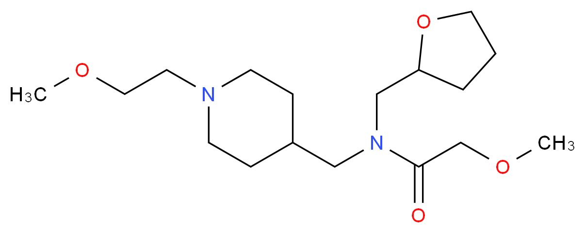 2-methoxy-N-{[1-(2-methoxyethyl)-4-piperidinyl]methyl}-N-(tetrahydro-2-furanylmethyl)acetamide_Molecular_structure_CAS_)