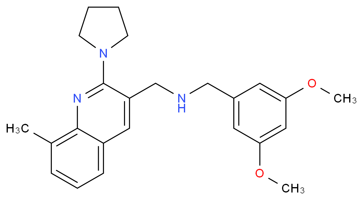 (3,5-dimethoxybenzyl){[8-methyl-2-(1-pyrrolidinyl)-3-quinolinyl]methyl}amine_Molecular_structure_CAS_)