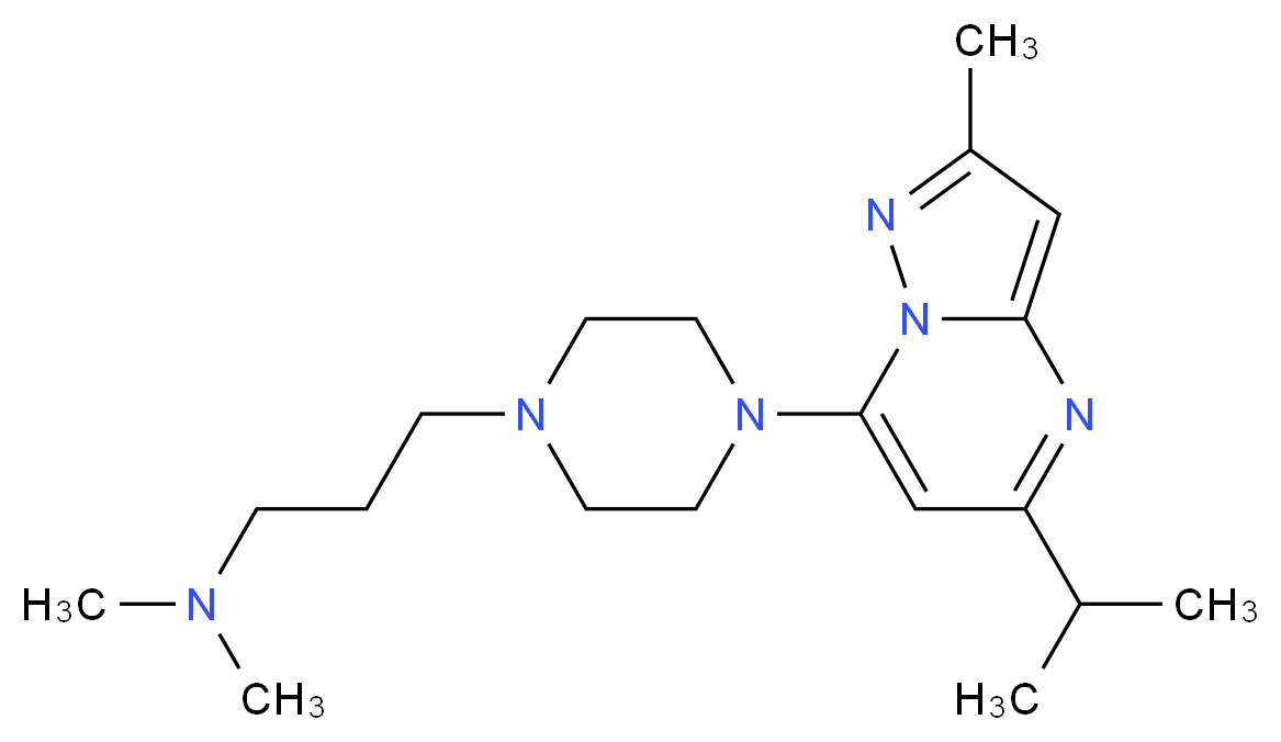 3-[4-(5-isopropyl-2-methylpyrazolo[1,5-a]pyrimidin-7-yl)-1-piperazinyl]-N,N-dimethyl-1-propanamine_Molecular_structure_CAS_)