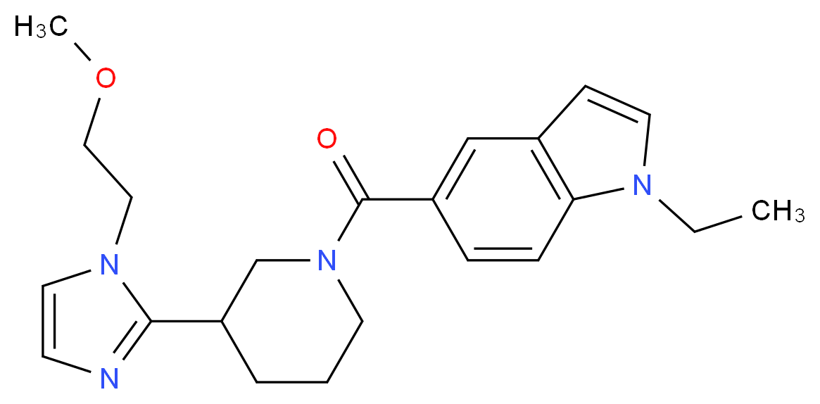 1-ethyl-5-({3-[1-(2-methoxyethyl)-1H-imidazol-2-yl]piperidin-1-yl}carbonyl)-1H-indole_Molecular_structure_CAS_)