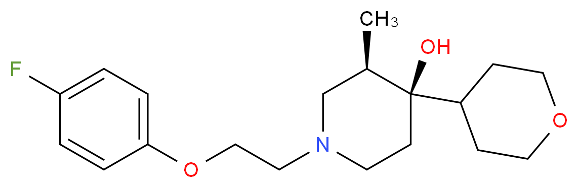 (3R*,4R*)-1-[2-(4-fluorophenoxy)ethyl]-3-methyl-4-(tetrahydro-2H-pyran-4-yl)-4-piperidinol_Molecular_structure_CAS_)