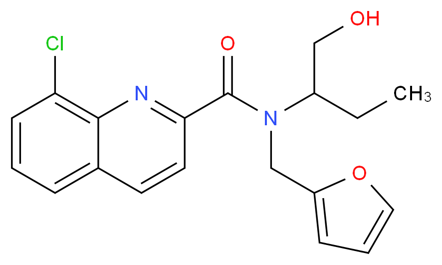 8-chloro-N-(2-furylmethyl)-N-[1-(hydroxymethyl)propyl]quinoline-2-carboxamide_Molecular_structure_CAS_)