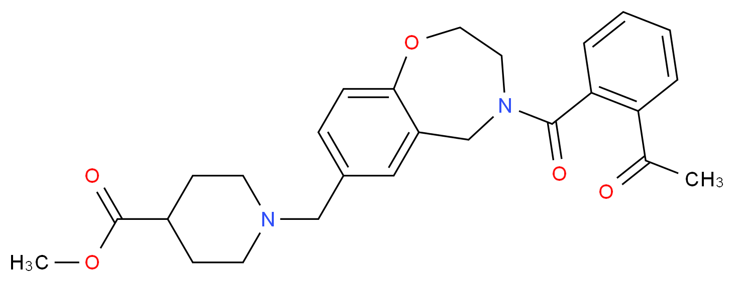 methyl 1-{[4-(2-acetylbenzoyl)-2,3,4,5-tetrahydro-1,4-benzoxazepin-7-yl]methyl}-4-piperidinecarboxylate_Molecular_structure_CAS_)