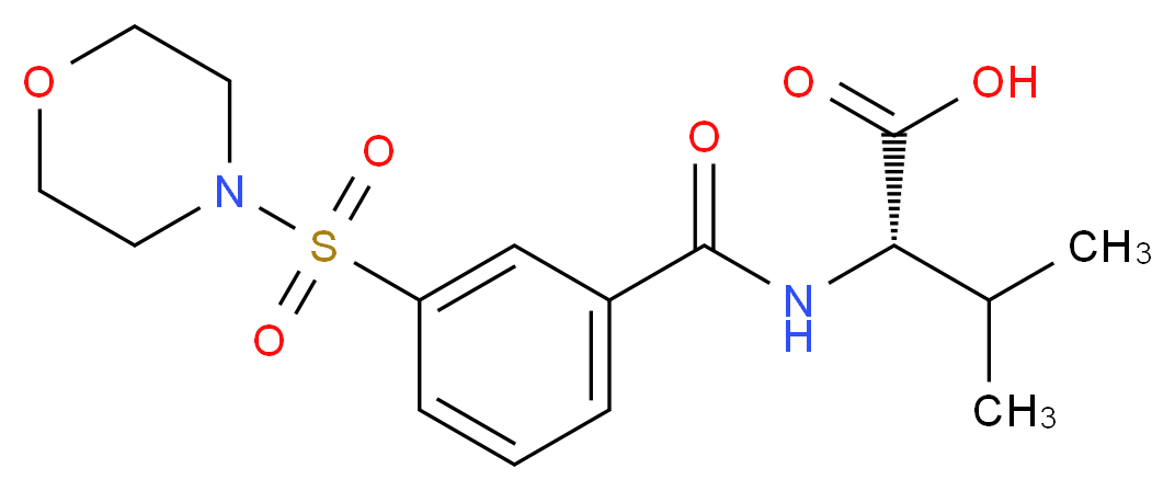 (2S)-3-methyl-2-{[3-(morpholin-4-ylsulfonyl)benzoyl]amino}butanoic acid_Molecular_structure_CAS_)