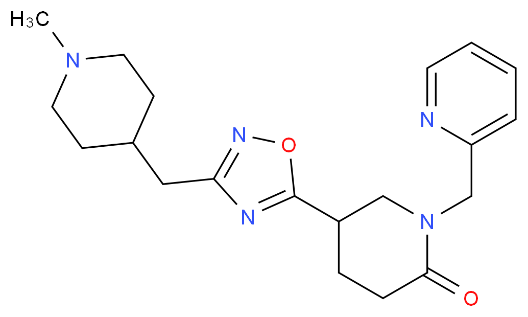5-{3-[(1-methyl-4-piperidinyl)methyl]-1,2,4-oxadiazol-5-yl}-1-(2-pyridinylmethyl)-2-piperidinone_Molecular_structure_CAS_)