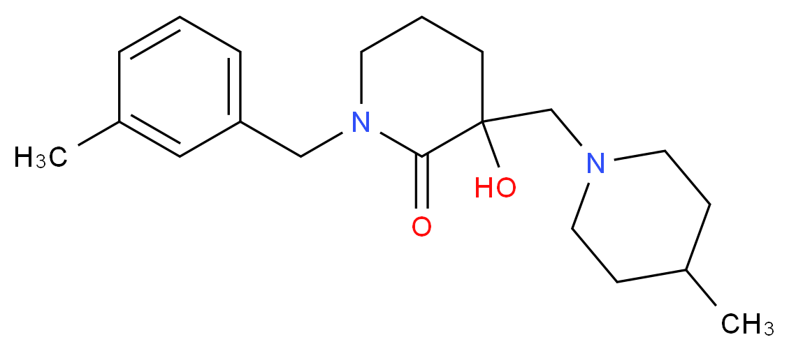 3-hydroxy-1-(3-methylbenzyl)-3-[(4-methyl-1-piperidinyl)methyl]-2-piperidinone_Molecular_structure_CAS_)