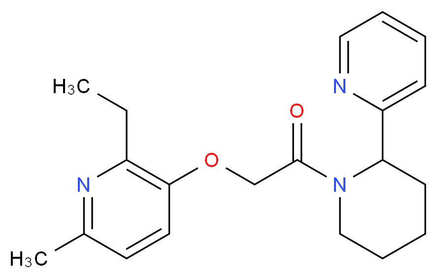 2-ethyl-6-methyl-3-{2-oxo-2-[2-(2-pyridinyl)-1-piperidinyl]ethoxy}pyridine_Molecular_structure_CAS_)
