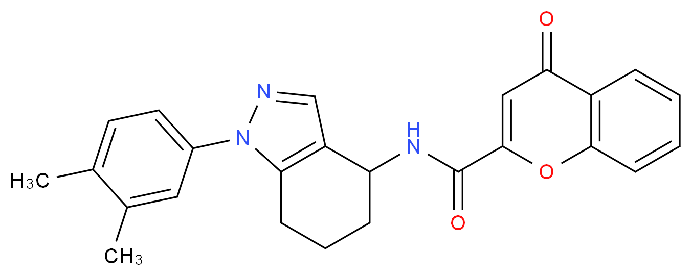 N-[1-(3,4-dimethylphenyl)-4,5,6,7-tetrahydro-1H-indazol-4-yl]-4-oxo-4H-chromene-2-carboxamide_Molecular_structure_CAS_)