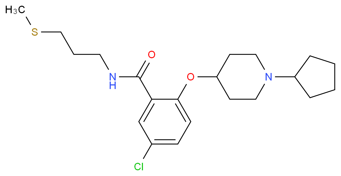 5-chloro-2-[(1-cyclopentyl-4-piperidinyl)oxy]-N-[3-(methylthio)propyl]benzamide_Molecular_structure_CAS_)