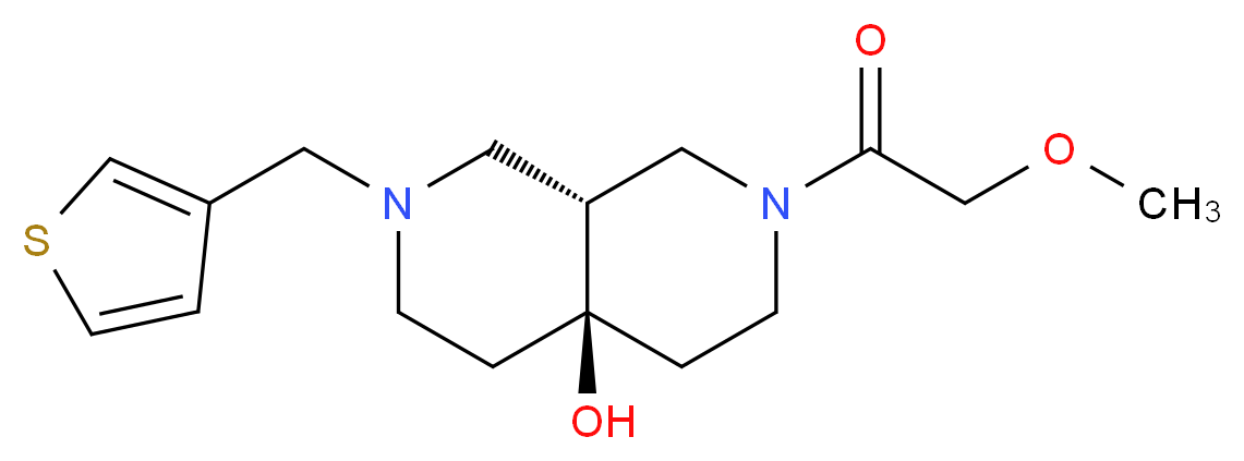 (4aR*,8aR*)-2-(methoxyacetyl)-7-(3-thienylmethyl)octahydro-2,7-naphthyridin-4a(2H)-ol_Molecular_structure_CAS_)