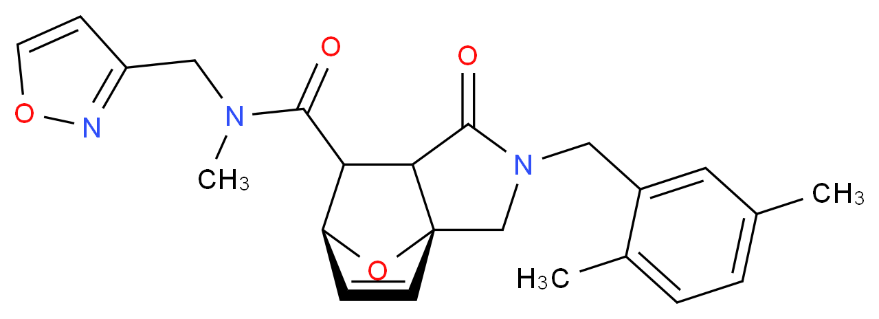 (3aR*,6S*)-2-(2,5-dimethylbenzyl)-N-(isoxazol-3-ylmethyl)-N-methyl-1-oxo-1,2,3,6,7,7a-hexahydro-3a,6-epoxyisoindole-7-carboxamide_Molecular_structure_CAS_)
