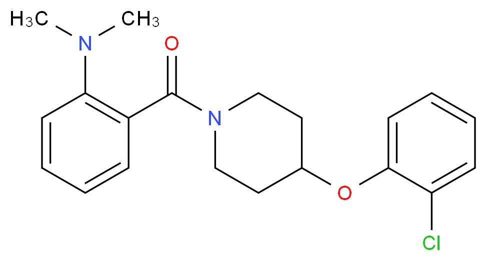 (2-{[4-(2-chlorophenoxy)-1-piperidinyl]carbonyl}phenyl)dimethylamine_Molecular_structure_CAS_)