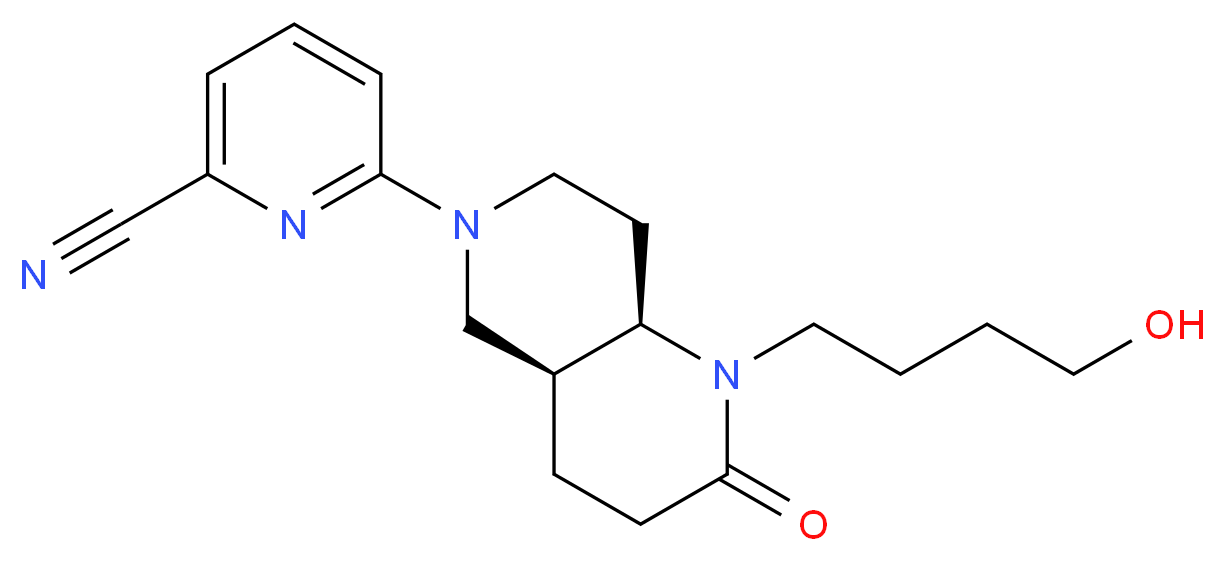 6-[(4aS*,8aR*)-1-(4-hydroxybutyl)-2-oxooctahydro-1,6-naphthyridin-6(2H)-yl]pyridine-2-carbonitrile_Molecular_structure_CAS_)