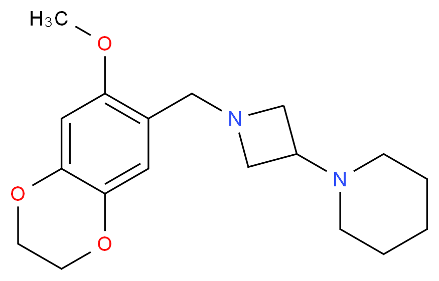 1-{1-[(7-methoxy-2,3-dihydro-1,4-benzodioxin-6-yl)methyl]azetidin-3-yl}piperidine_Molecular_structure_CAS_)