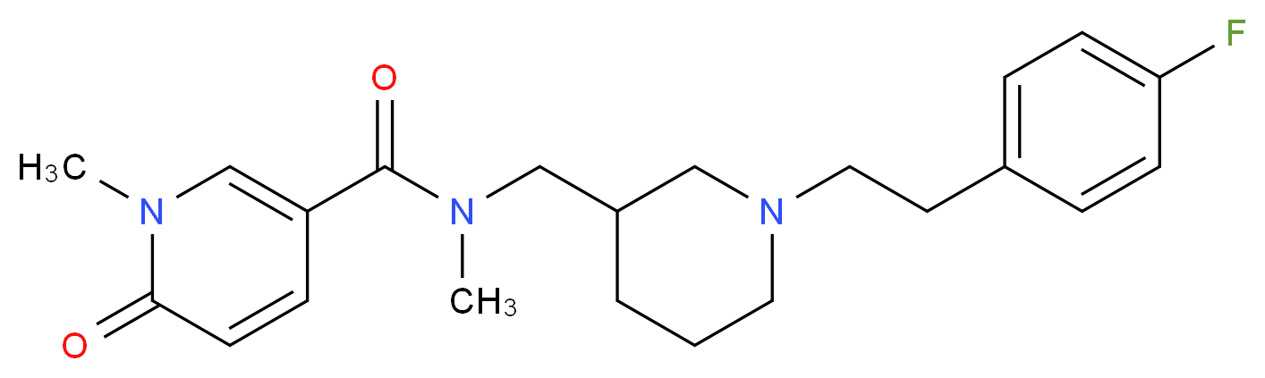 N-({1-[2-(4-fluorophenyl)ethyl]piperidin-3-yl}methyl)-N,1-dimethyl-6-oxo-1,6-dihydropyridine-3-carboxamide_Molecular_structure_CAS_)