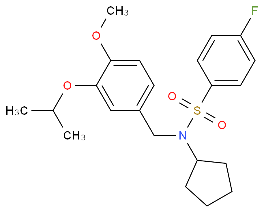 N-cyclopentyl-4-fluoro-N-(3-isopropoxy-4-methoxybenzyl)benzenesulfonamide_Molecular_structure_CAS_)