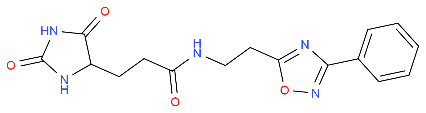 3-(2,5-dioxo-4-imidazolidinyl)-N-[2-(3-phenyl-1,2,4-oxadiazol-5-yl)ethyl]propanamide_Molecular_structure_CAS_)