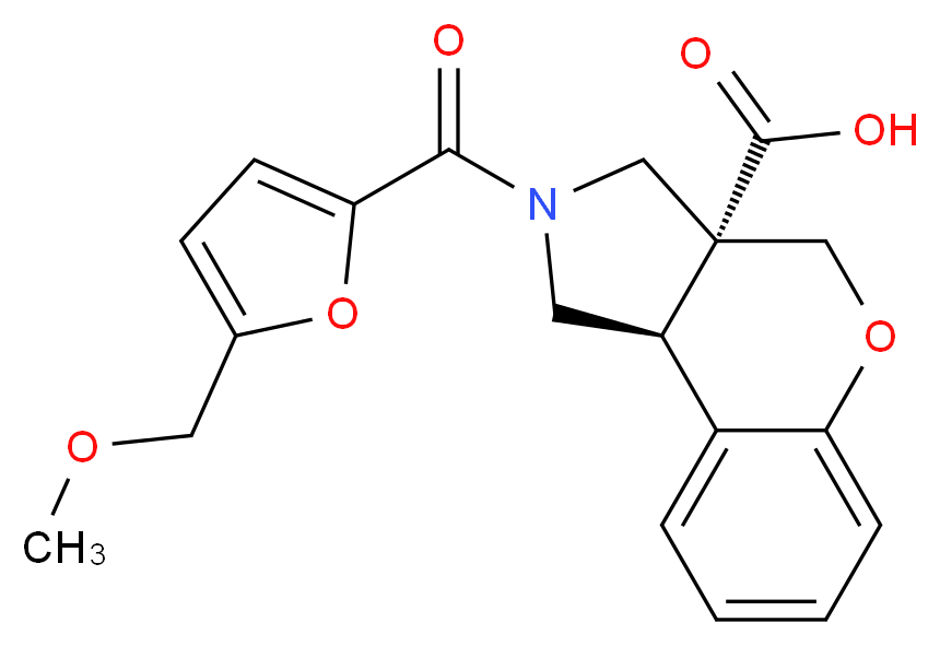 (3aR*,9bR*)-2-[5-(methoxymethyl)-2-furoyl]-1,2,3,9b-tetrahydrochromeno[3,4-c]pyrrole-3a(4H)-carboxylic acid_Molecular_structure_CAS_)