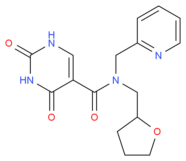 2,4-dioxo-N-(pyridin-2-ylmethyl)-N-(tetrahydrofuran-2-ylmethyl)-1,2,3,4-tetrahydropyrimidine-5-carboxamide_Molecular_structure_CAS_)