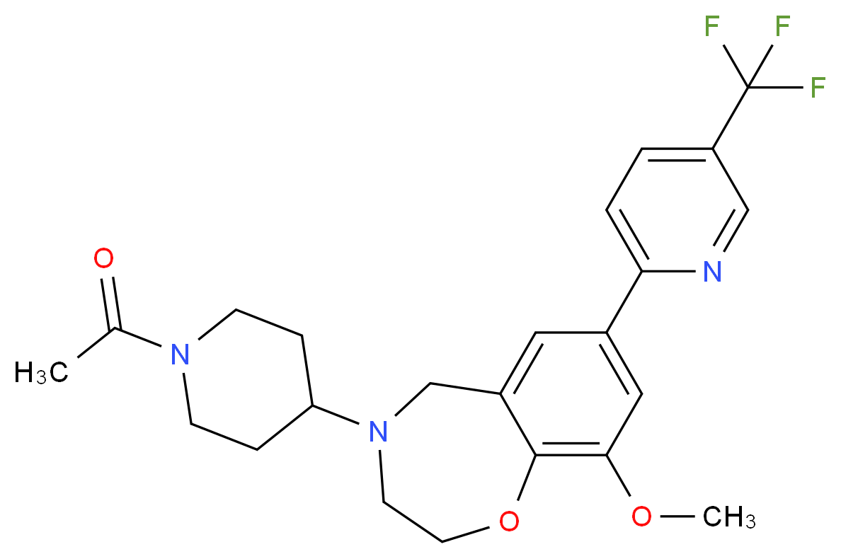 4-(1-acetyl-4-piperidinyl)-9-methoxy-7-[5-(trifluoromethyl)-2-pyridinyl]-2,3,4,5-tetrahydro-1,4-benzoxazepine_Molecular_structure_CAS_)