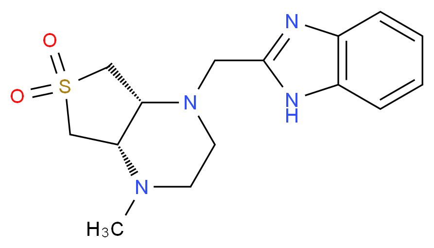 (4aS*,7aR*)-1-(1H-benzimidazol-2-ylmethyl)-4-methyloctahydrothieno[3,4-b]pyrazine 6,6-dioxide_Molecular_structure_CAS_)
