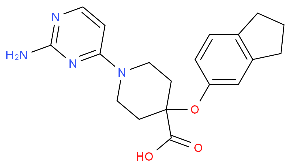 1-(2-aminopyrimidin-4-yl)-4-(2,3-dihydro-1H-inden-5-yloxy)piperidine-4-carboxylic acid_Molecular_structure_CAS_)