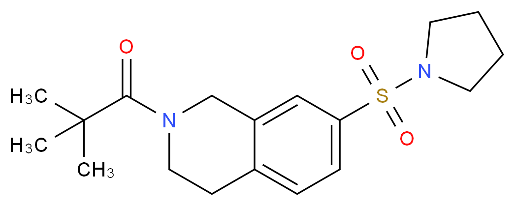 2-(2,2-dimethylpropanoyl)-7-(pyrrolidin-1-ylsulfonyl)-1,2,3,4-tetrahydroisoquinoline_Molecular_structure_CAS_)