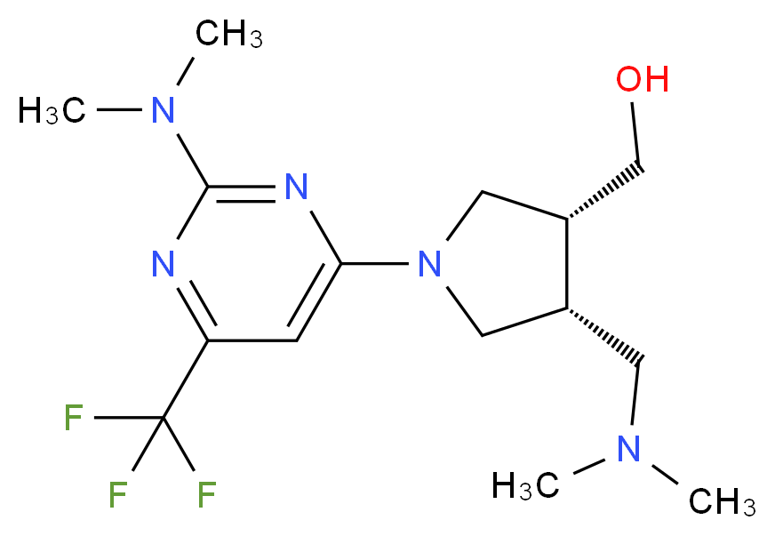 {(3R*,4R*)-4-[(dimethylamino)methyl]-1-[2-(dimethylamino)-6-(trifluoromethyl)-4-pyrimidinyl]-3-pyrrolidinyl}methanol_Molecular_structure_CAS_)