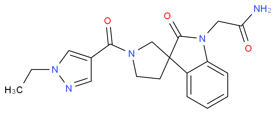2-[1'-[(1-ethyl-1H-pyrazol-4-yl)carbonyl]-2-oxospiro[indole-3,3'-pyrrolidin]-1(2H)-yl]acetamide_Molecular_structure_CAS_)