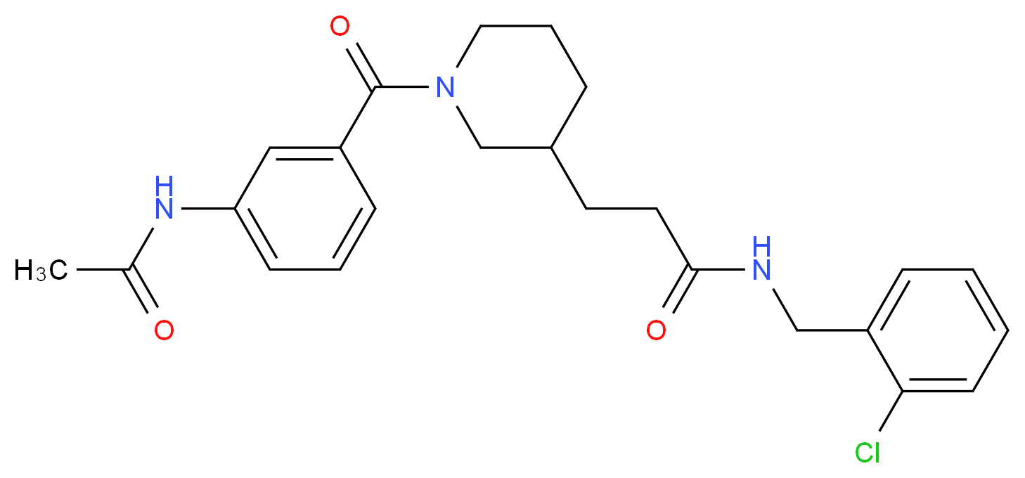 3-{1-[3-(acetylamino)benzoyl]-3-piperidinyl}-N-(2-chlorobenzyl)propanamide_Molecular_structure_CAS_)