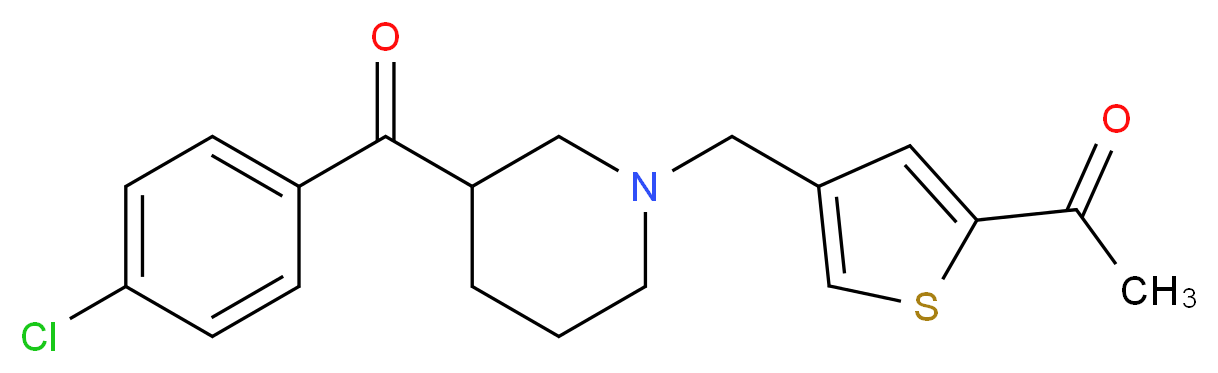 1-(4-{[3-(4-chlorobenzoyl)-1-piperidinyl]methyl}-2-thienyl)ethanone_Molecular_structure_CAS_)