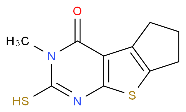 2-mercapto-3-methyl-3,5,6,7-tetrahydro-4H-cyclopenta[4,5]thieno[2,3-d]pyrimidin-4-one_Molecular_structure_CAS_)