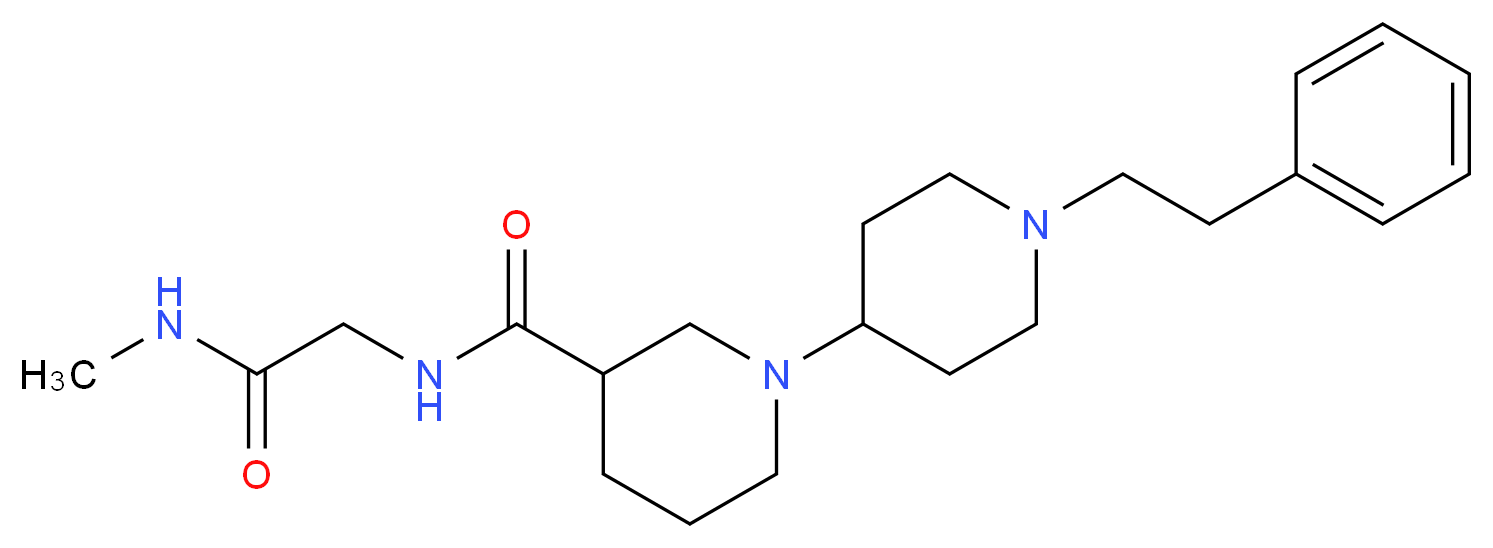N-[2-(methylamino)-2-oxoethyl]-1'-(2-phenylethyl)-1,4'-bipiperidine-3-carboxamide_Molecular_structure_CAS_)