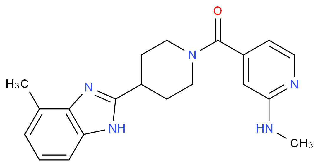 N-methyl-4-{[4-(4-methyl-1H-benzimidazol-2-yl)piperidin-1-yl]carbonyl}pyridin-2-amine_Molecular_structure_CAS_)