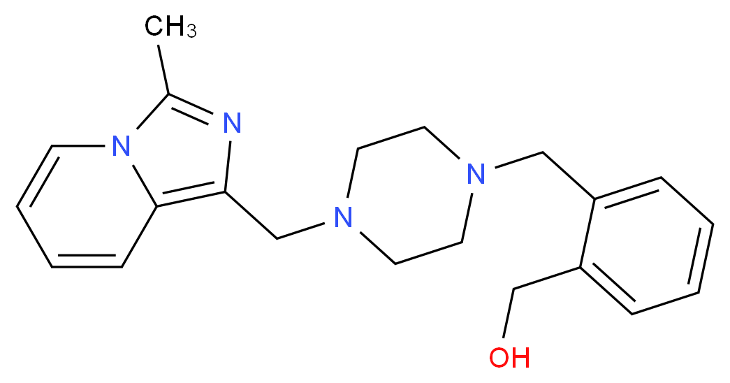 [2-({4-[(3-methylimidazo[1,5-a]pyridin-1-yl)methyl]piperazin-1-yl}methyl)phenyl]methanol_Molecular_structure_CAS_)