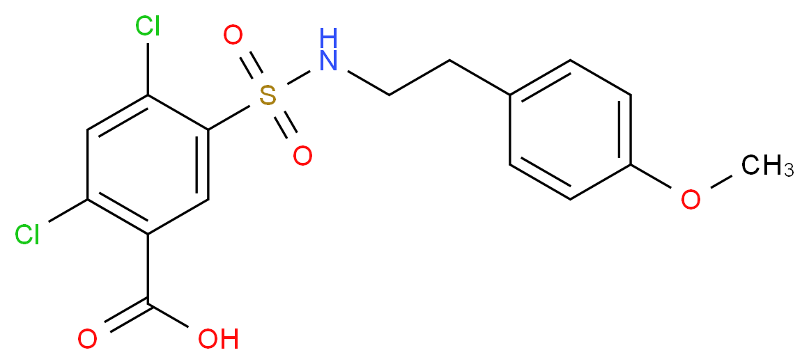 2,4-dichloro-5-({[2-(4-methoxyphenyl)ethyl]amino}sulfonyl)benzoic acid_Molecular_structure_CAS_)