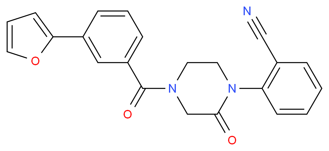 2-{4-[3-(2-furyl)benzoyl]-2-oxo-1-piperazinyl}benzonitrile_Molecular_structure_CAS_)