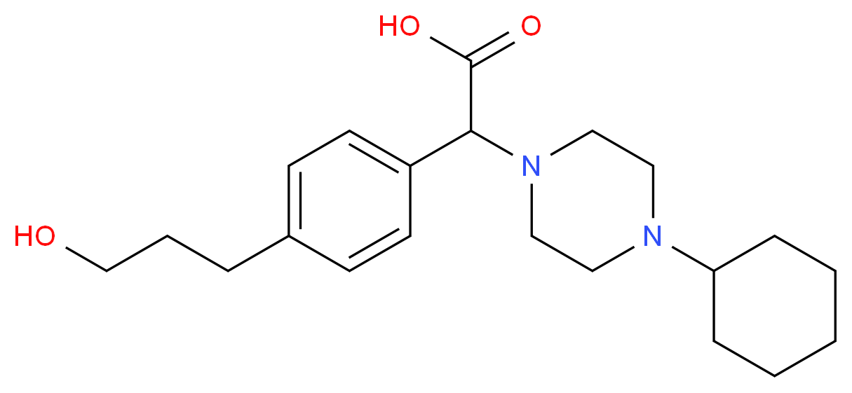 (4-cyclohexylpiperazin-1-yl)[4-(3-hydroxypropyl)phenyl]acetic acid_Molecular_structure_CAS_)