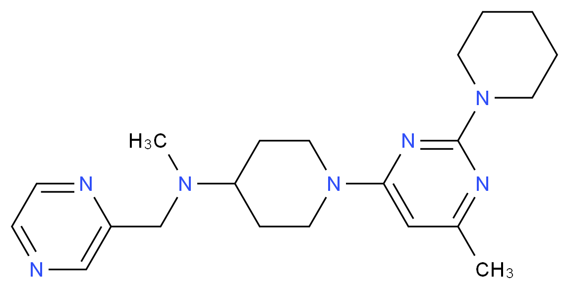 N-methyl-1-(6-methyl-2-piperidin-1-ylpyrimidin-4-yl)-N-(pyrazin-2-ylmethyl)piperidin-4-amine_Molecular_structure_CAS_)