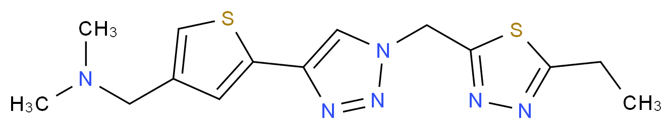 1-(5-{1-[(5-ethyl-1,3,4-thiadiazol-2-yl)methyl]-1H-1,2,3-triazol-4-yl}-3-thienyl)-N,N-dimethylmethanamine_Molecular_structure_CAS_)