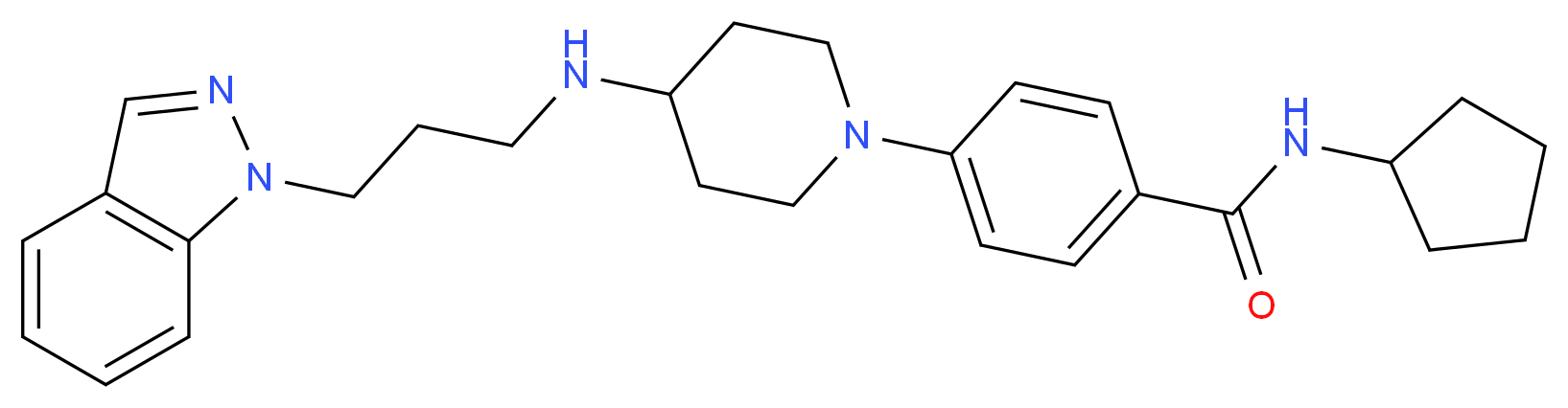 N-cyclopentyl-4-(4-{[3-(1H-indazol-1-yl)propyl]amino}-1-piperidinyl)benzamide_Molecular_structure_CAS_)