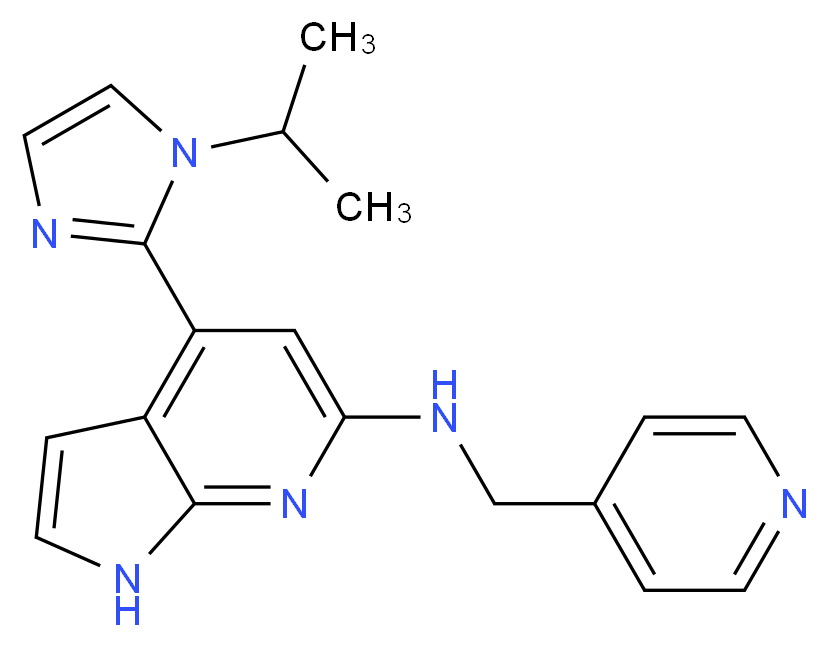 4-(1-isopropyl-1H-imidazol-2-yl)-N-(pyridin-4-ylmethyl)-1H-pyrrolo[2,3-b]pyridin-6-amine_Molecular_structure_CAS_)