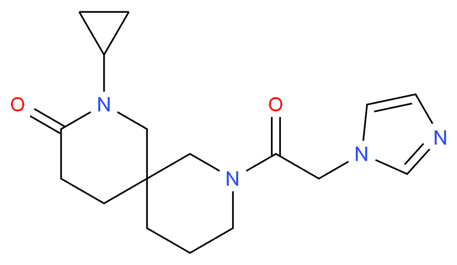 2-cyclopropyl-8-(1H-imidazol-1-ylacetyl)-2,8-diazaspiro[5.5]undecan-3-one_Molecular_structure_CAS_)