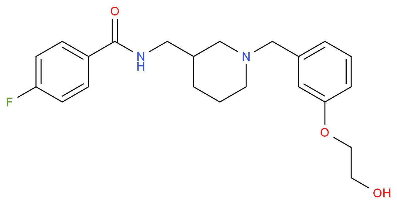 4-fluoro-N-({1-[3-(2-hydroxyethoxy)benzyl]-3-piperidinyl}methyl)benzamide_Molecular_structure_CAS_)