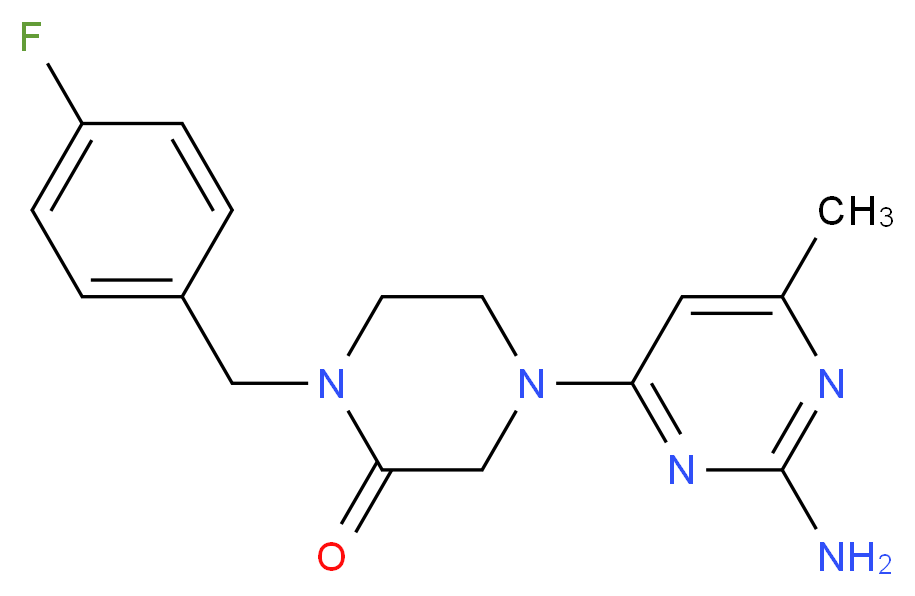 4-(2-amino-6-methyl-4-pyrimidinyl)-1-(4-fluorobenzyl)-2-piperazinone_Molecular_structure_CAS_)