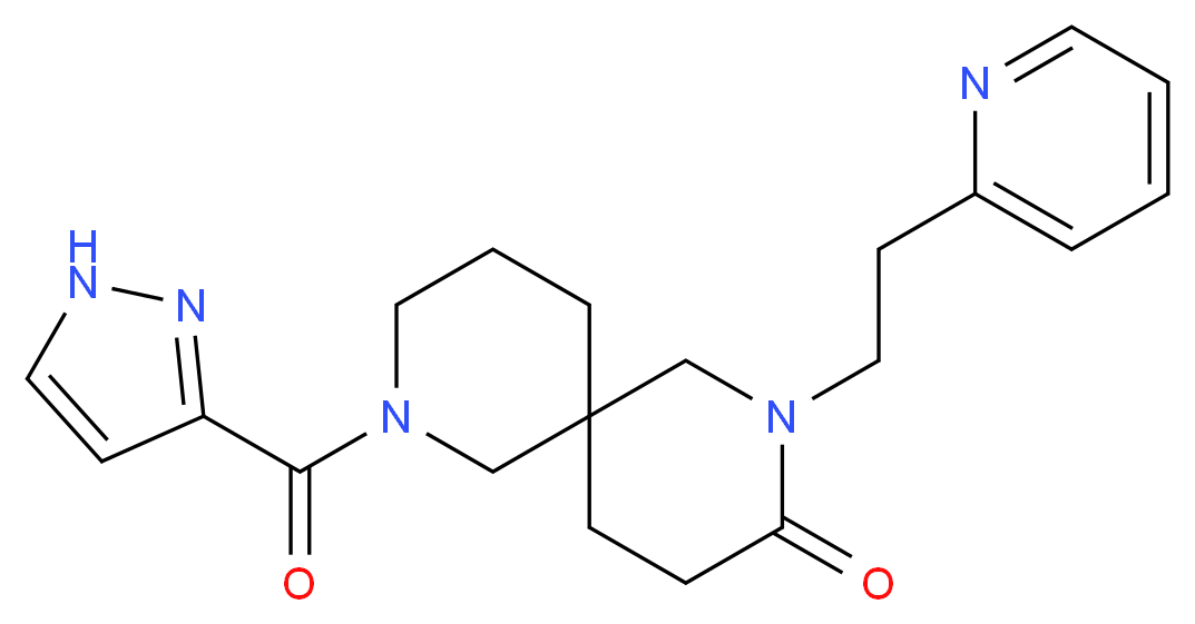 8-(1H-pyrazol-3-ylcarbonyl)-2-(2-pyridin-2-ylethyl)-2,8-diazaspiro[5.5]undecan-3-one_Molecular_structure_CAS_)