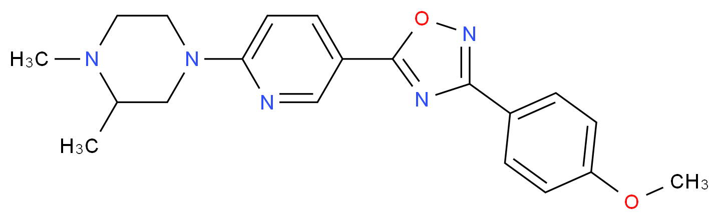 4-{5-[3-(4-methoxyphenyl)-1,2,4-oxadiazol-5-yl]-2-pyridinyl}-1,2-dimethylpiperazine_Molecular_structure_CAS_)